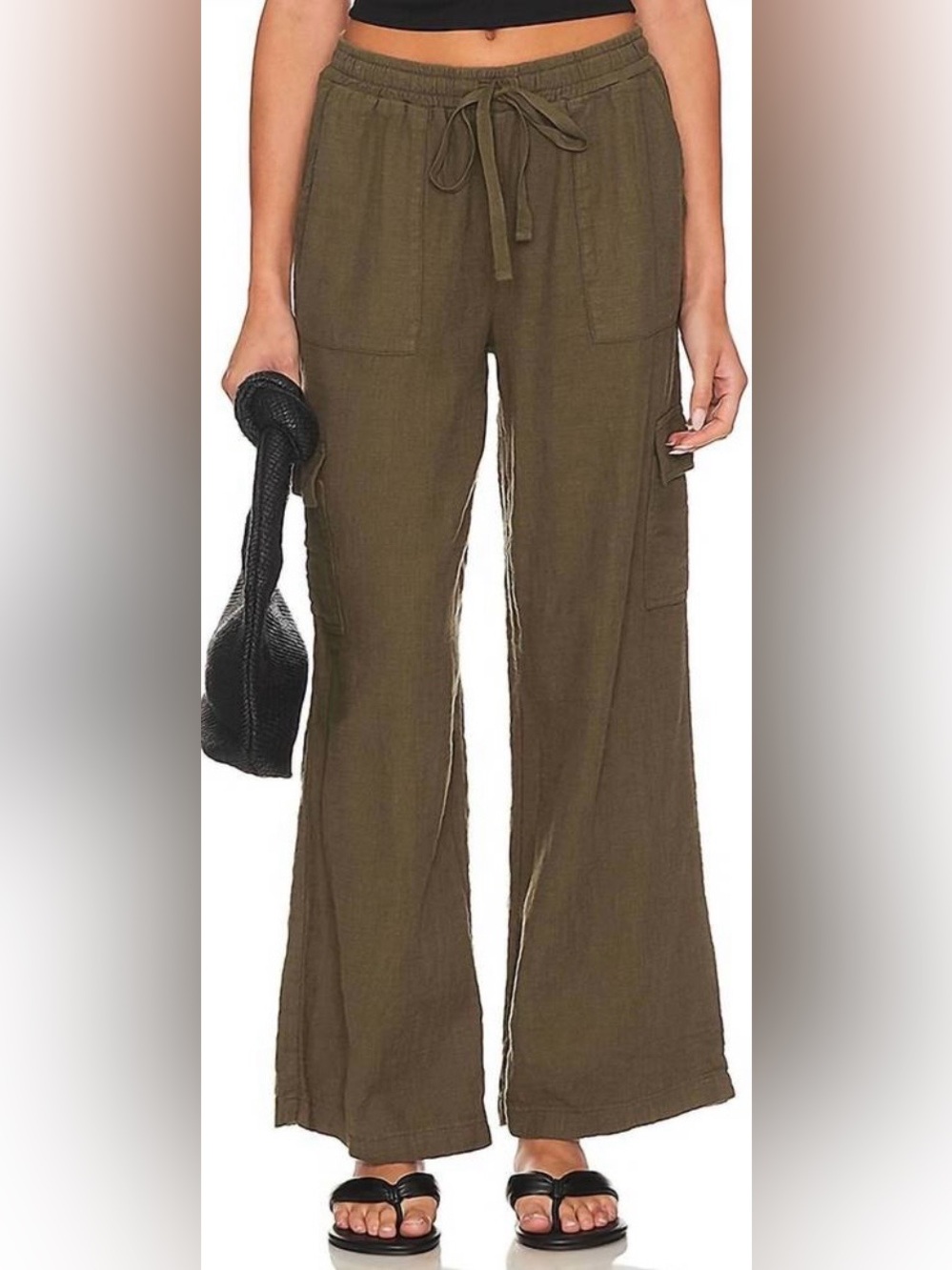 Bobi Los Angeles Troops Wide Leg pants in olive